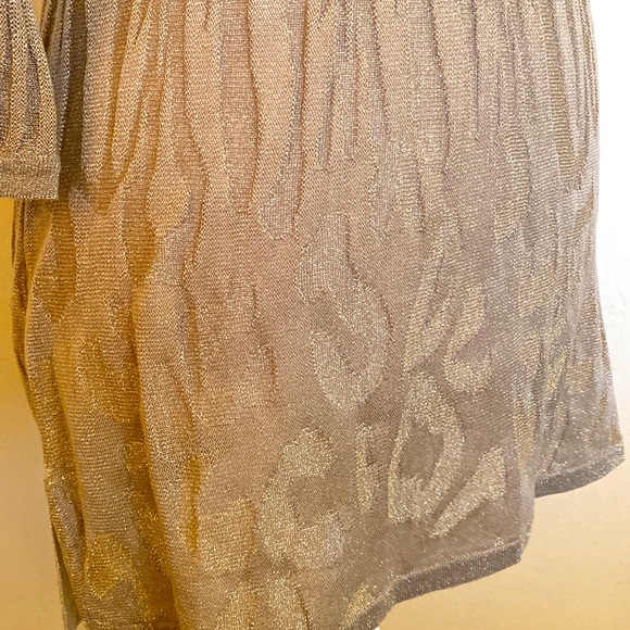 Chicos Travelers Collection Gold Pewter Tunic - Size 1 (12/14 in regular size) - Picture 5 of 9